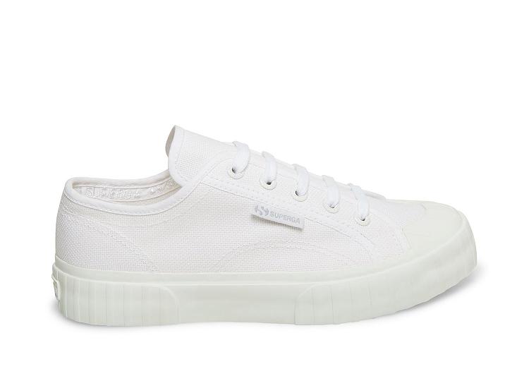 Superga 2630 Cotu Total White Fabric - Womens Superga Lace Up Shoes